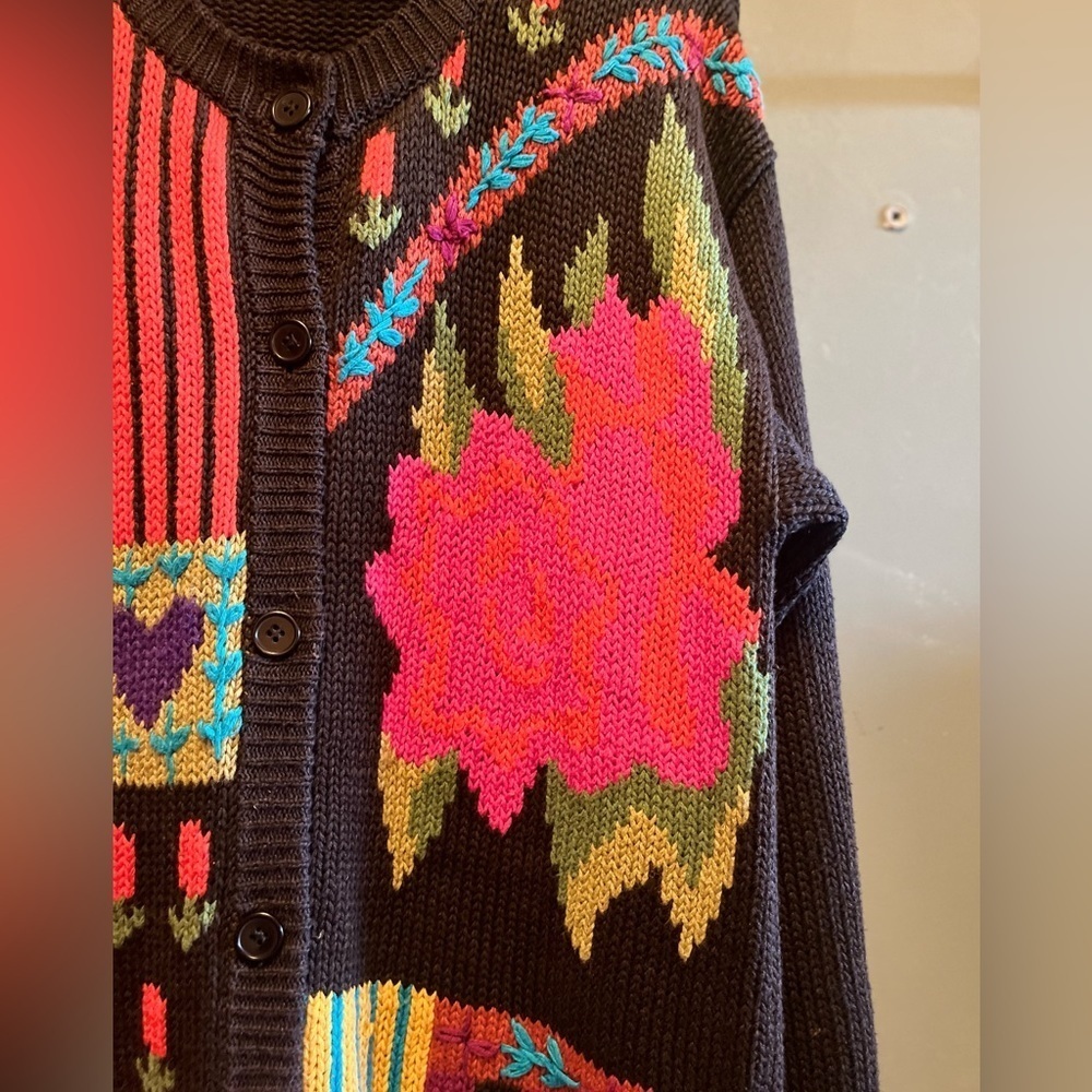 Heart & Rose sweater/ Cardigan… Vintage - Picture 7 of 11